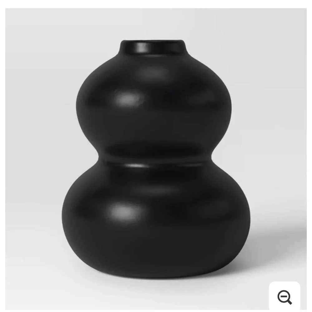 Modern Matte Black Sculptural Bud Vase Set of 2 | Luxe‎ Minimal Home Decor